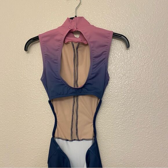 WEISSMAN Elite Dance Costume unitard jumpsuit pink ombre LAST LIGHT PL11771 XSA - Picture 6 of 13